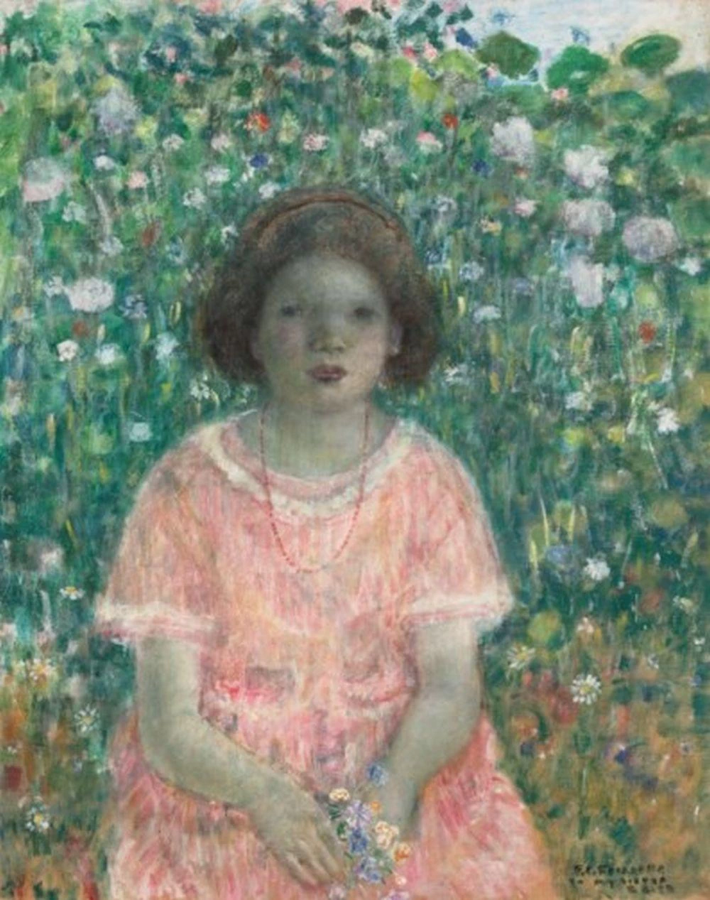 Francesca in un campo di fiori